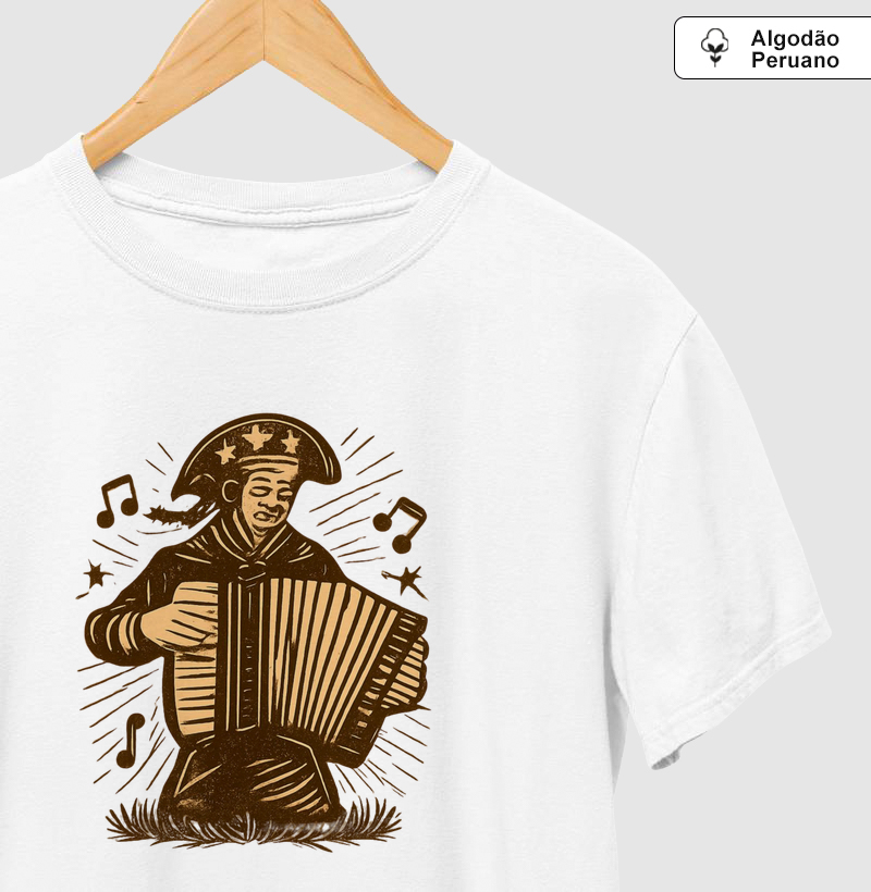 Sanfoneiro no estilo xilogravura