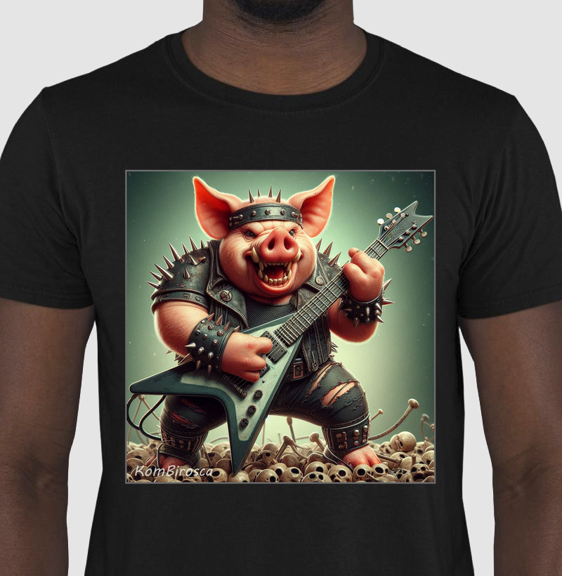 Camiseta - Porco Heavy Metal