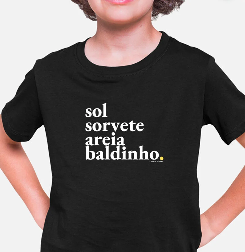 Camiseta Mini Sol Sorvete Areia Baldinho