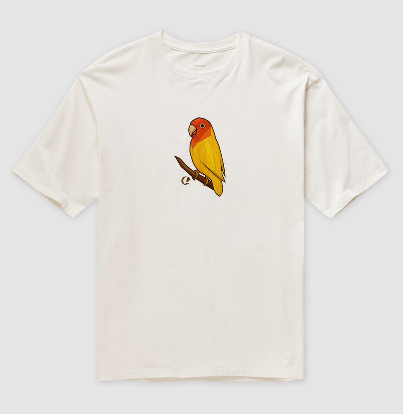 Camiseta Oversized Agapornis Roseicollis Vitral