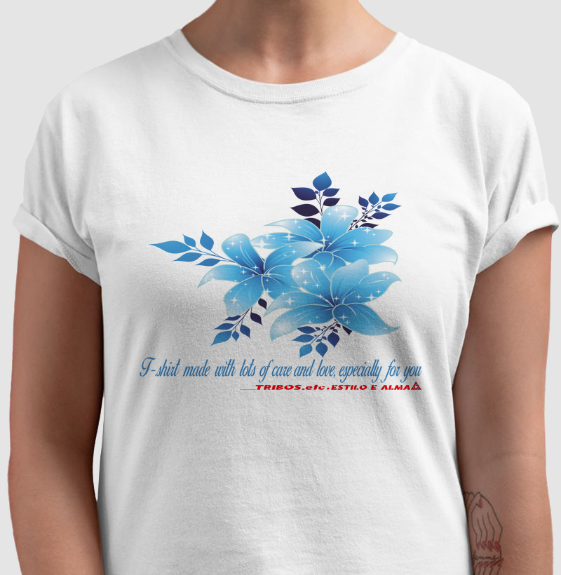 CAMISETA RESERVA.INK MASCULINA E FEMININA TRIBOS.etc ELAS CRISTAIS AZUIS