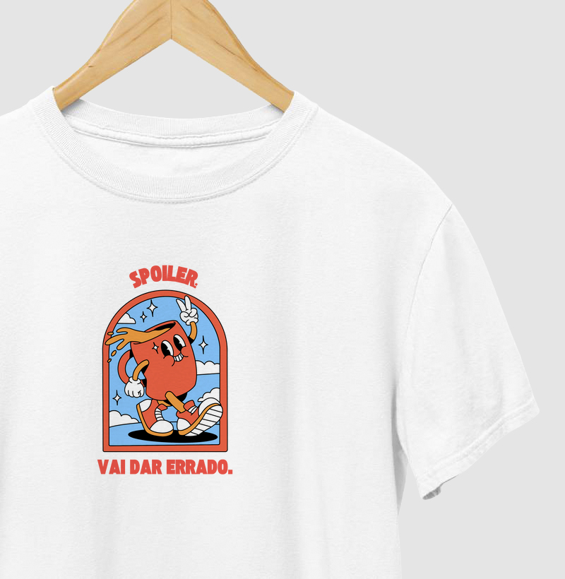 Camiseta Retrô "Spoiler: Vai Dar Errado" | Otimismo Zero