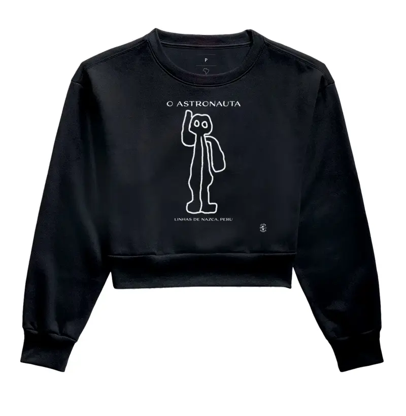 Cropped Moletom O Astronauta - Linhas de Nazca