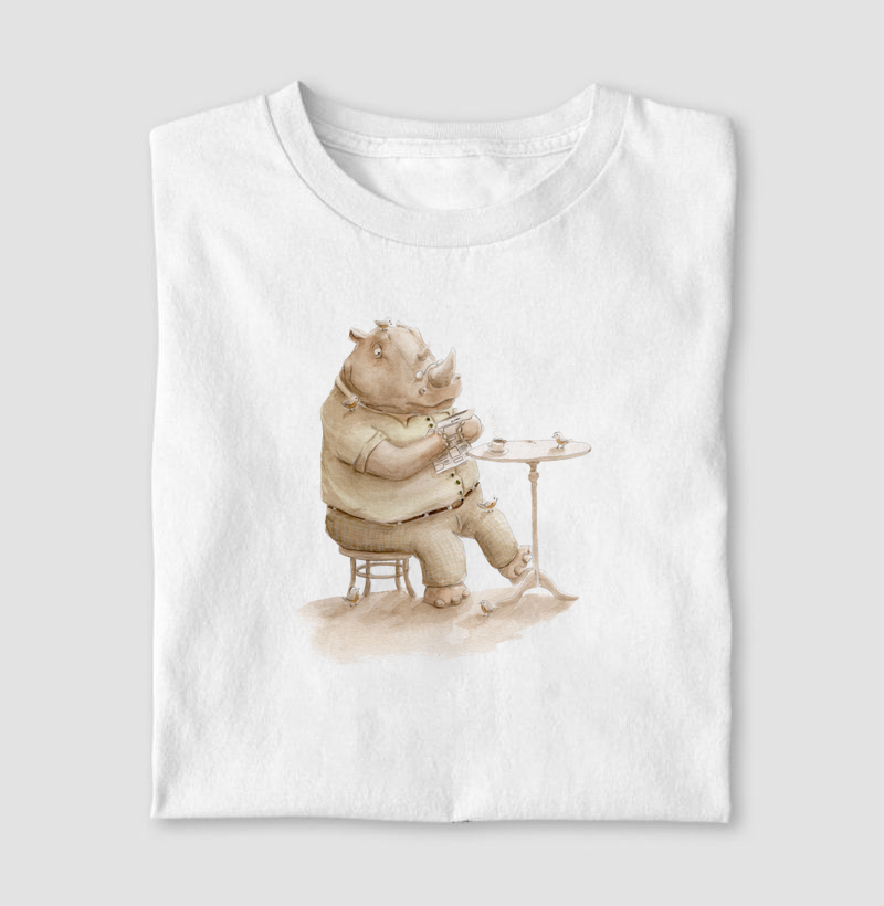 Camiseta Café com Rino