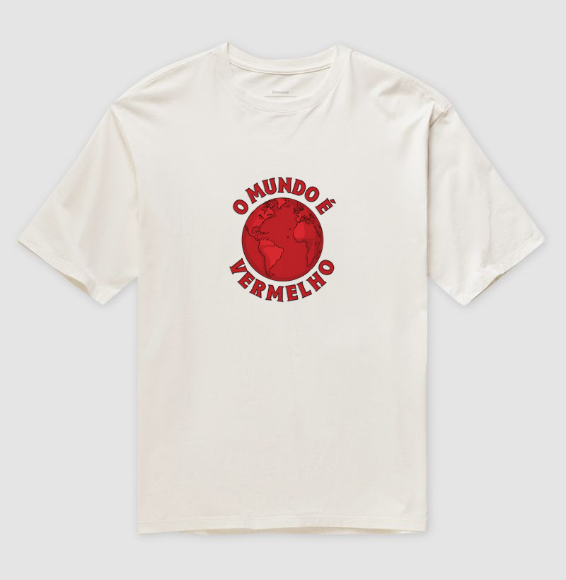 Camiseta Oversized O Mundo é Vermelho