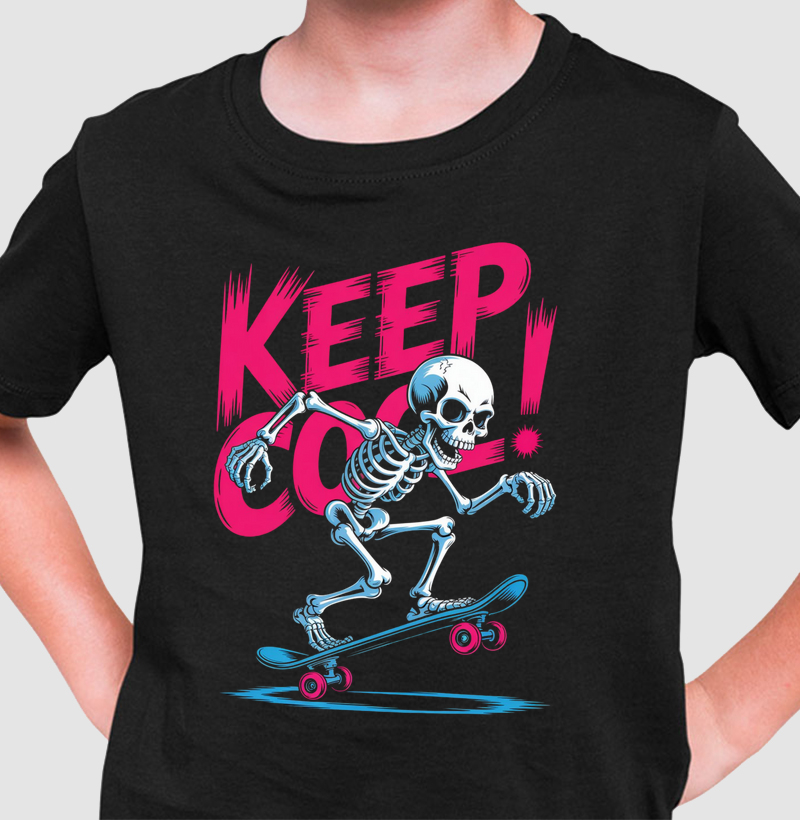 Camiseta "Keep It Cool" - Caveira Skatista