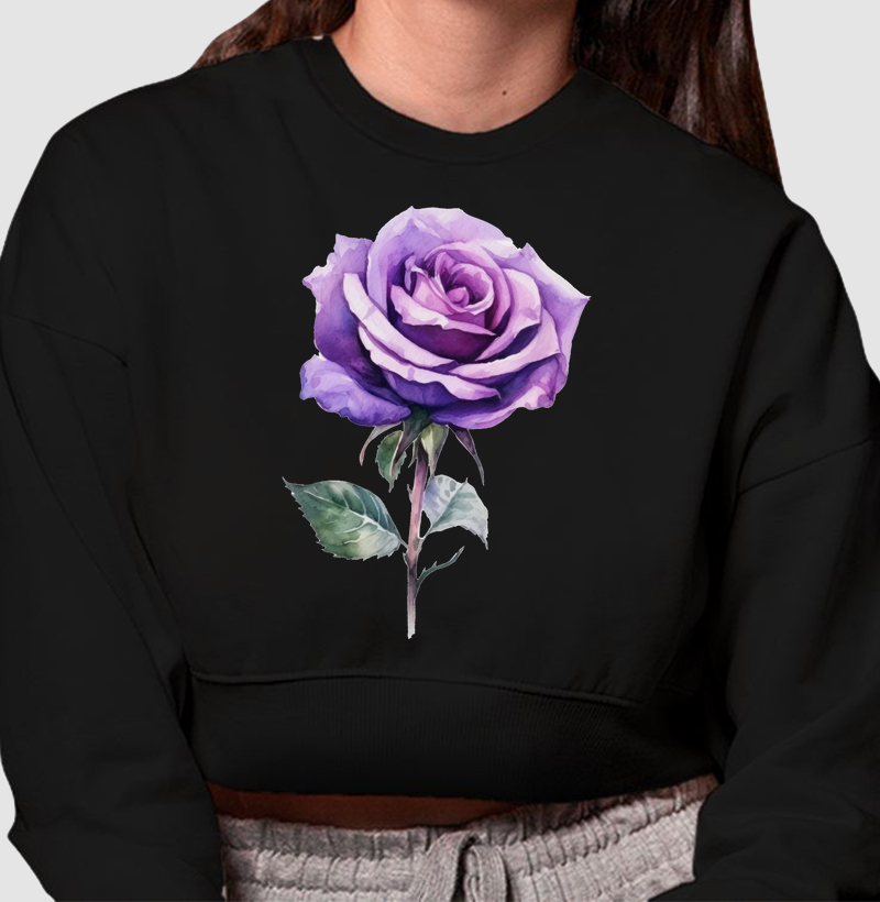 HONESTEE ROSA ROXA Moletom Cropped