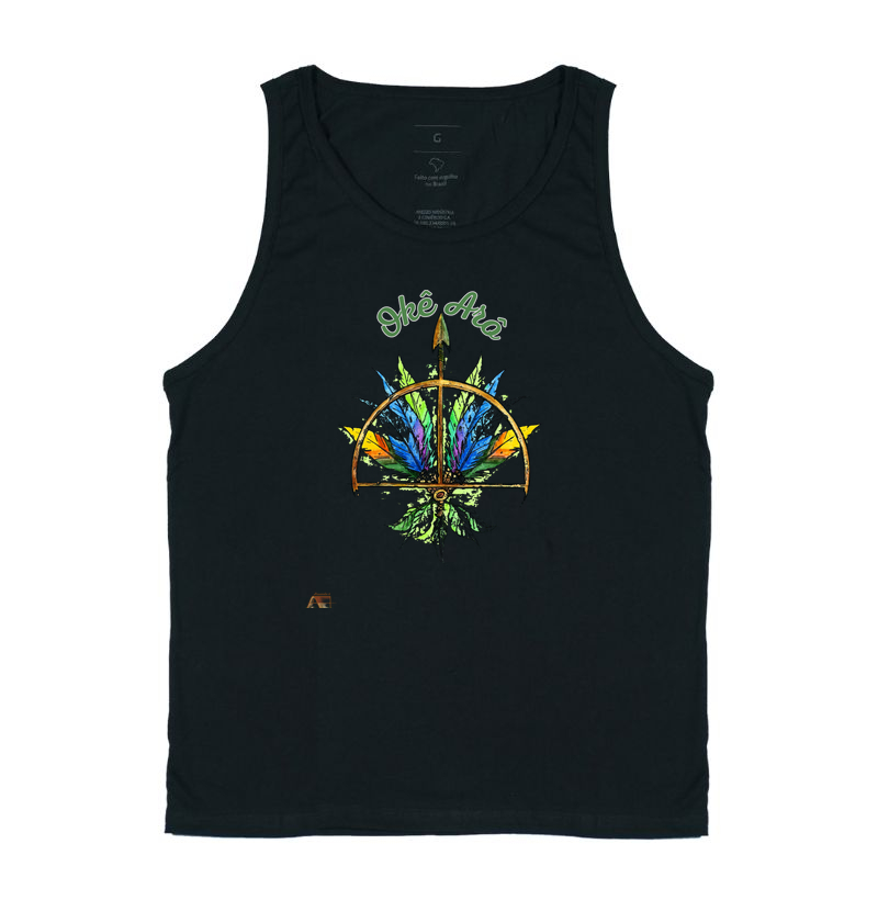 Camiseta Força da Floresta Oxóssi Ancestral 100% Algodão