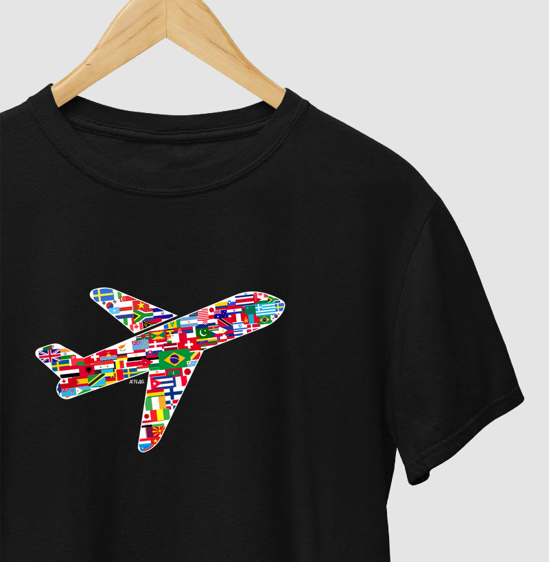 Avião de lado bandeiras