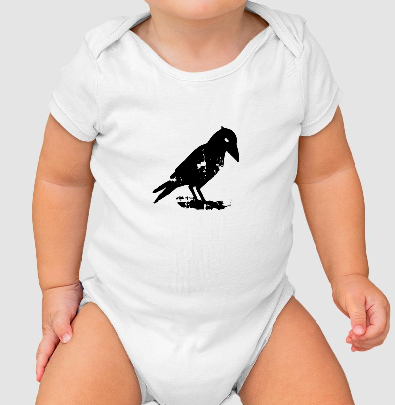 Corvo Minimalista: Body Infantil - Estilo e Mistério em Alta Definição
