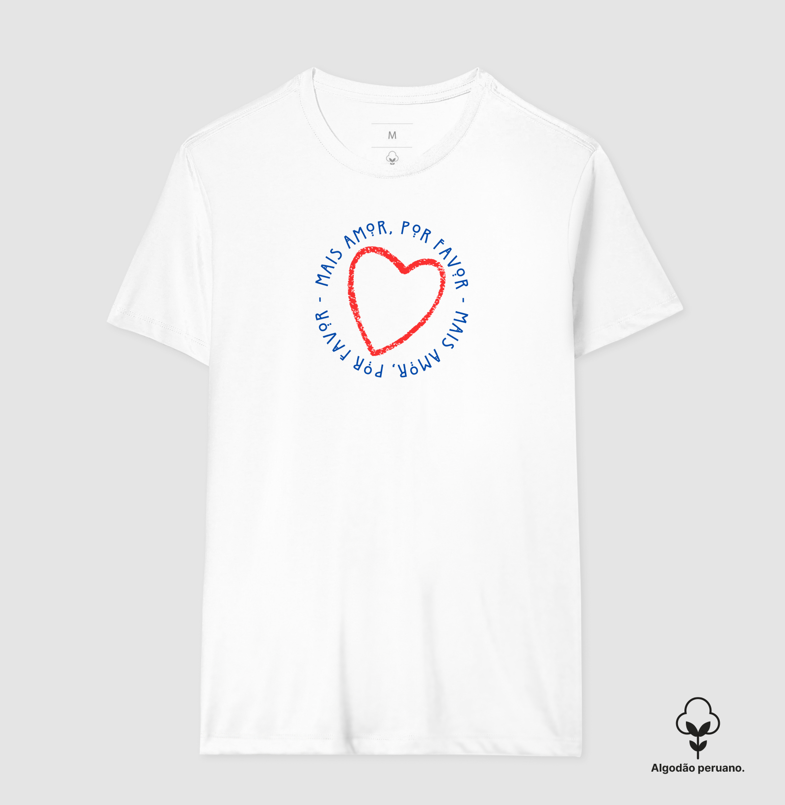 Estampa Coração Mais Amor - Branco Masc.