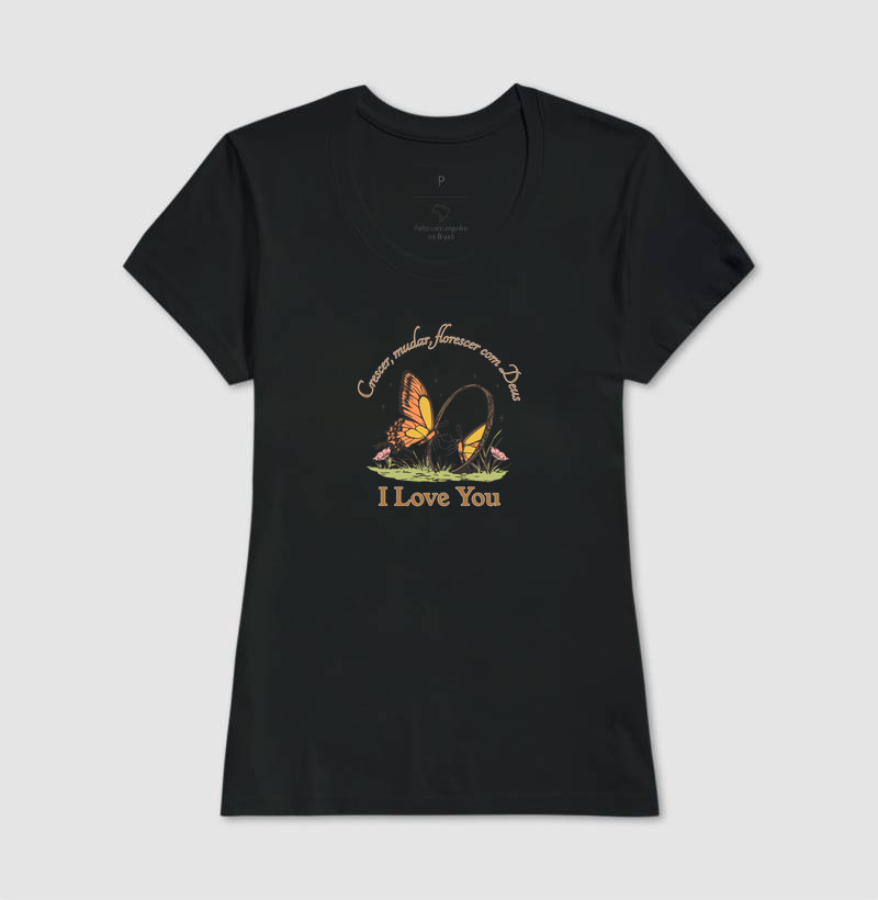 Camiseta Cristã Feminina Florescer em Deus