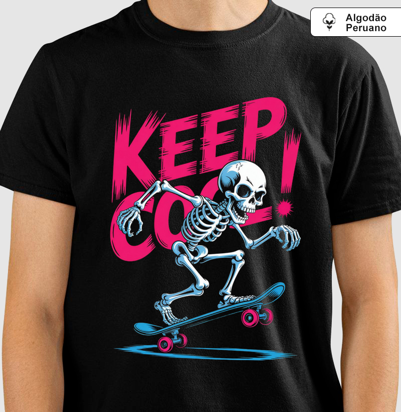 Camiseta "Keep It Cool" - Caveira Skatista