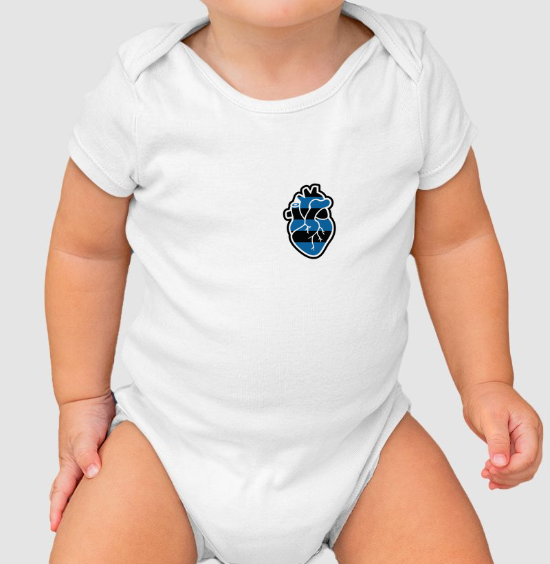 Body Infantil Coração Tricolor
