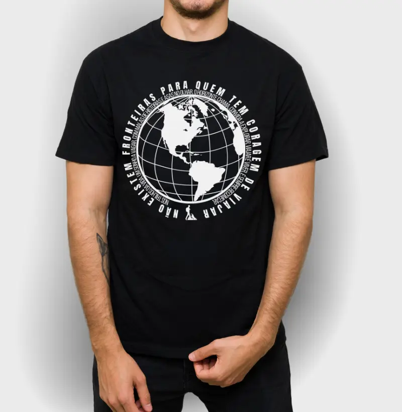 Camiseta Viajante Mochileiro Sem Fronteiras