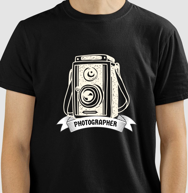camiseta Photographer (estampa Branca)
