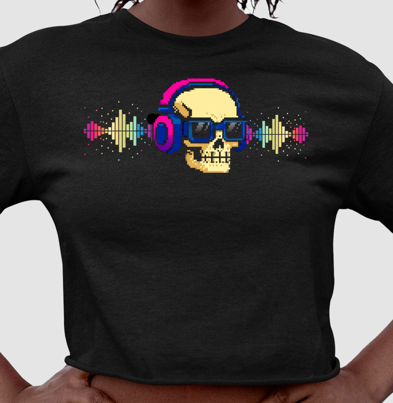Cropped Caveira Da Música Reset8Bit