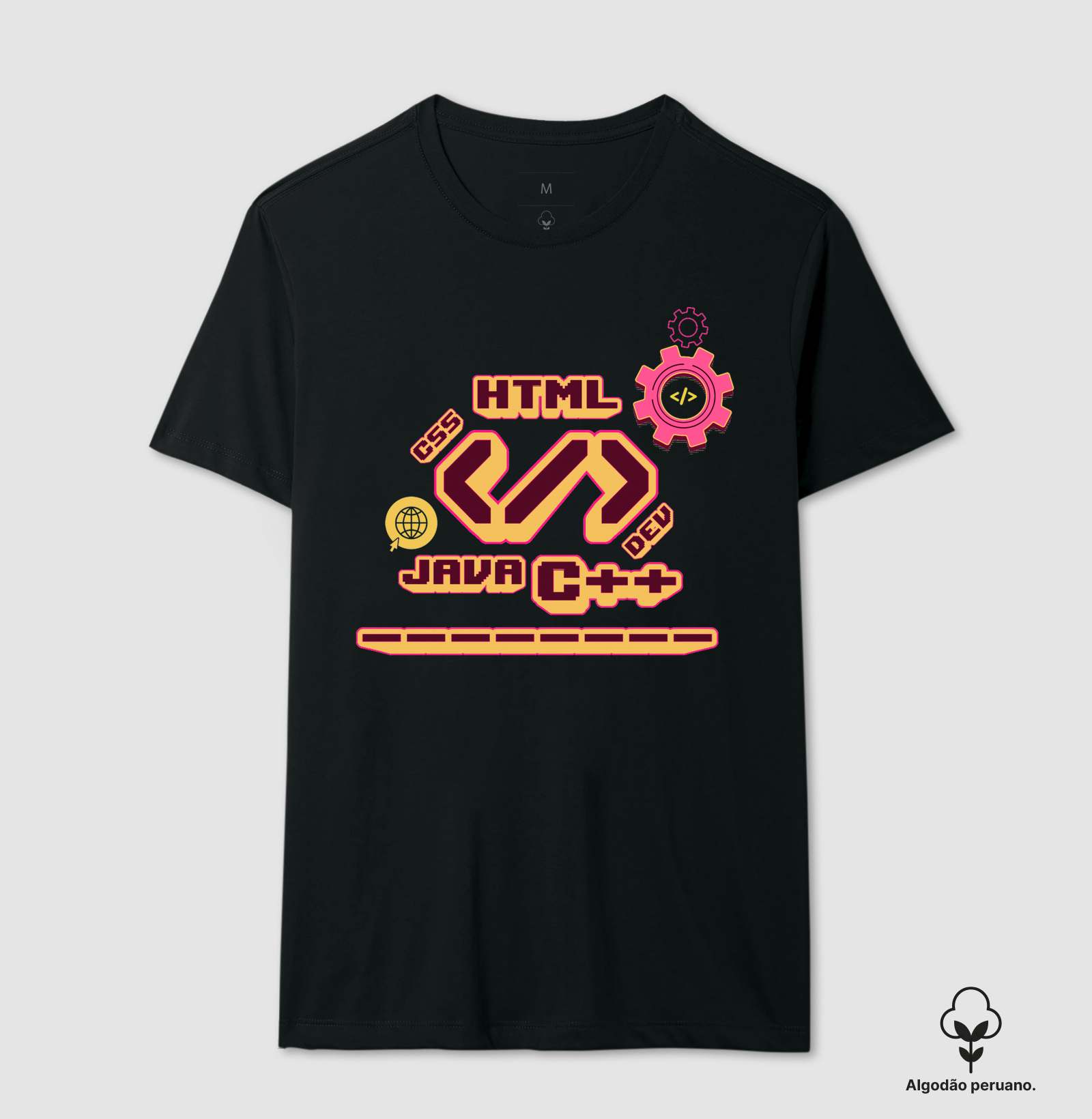 Camiseta Algodão Peruano Dev Mode – Estilo Tech Retrô