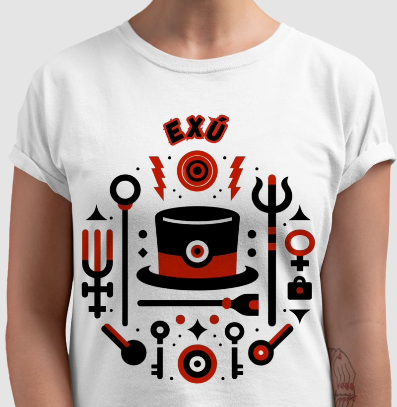 Camiseta   Elementos de Exú 100% Algodão