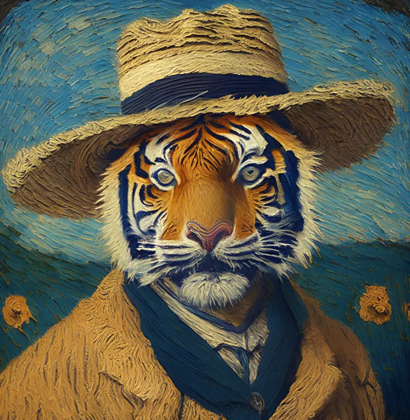 Cat in Van Gogh Style by Tess AI