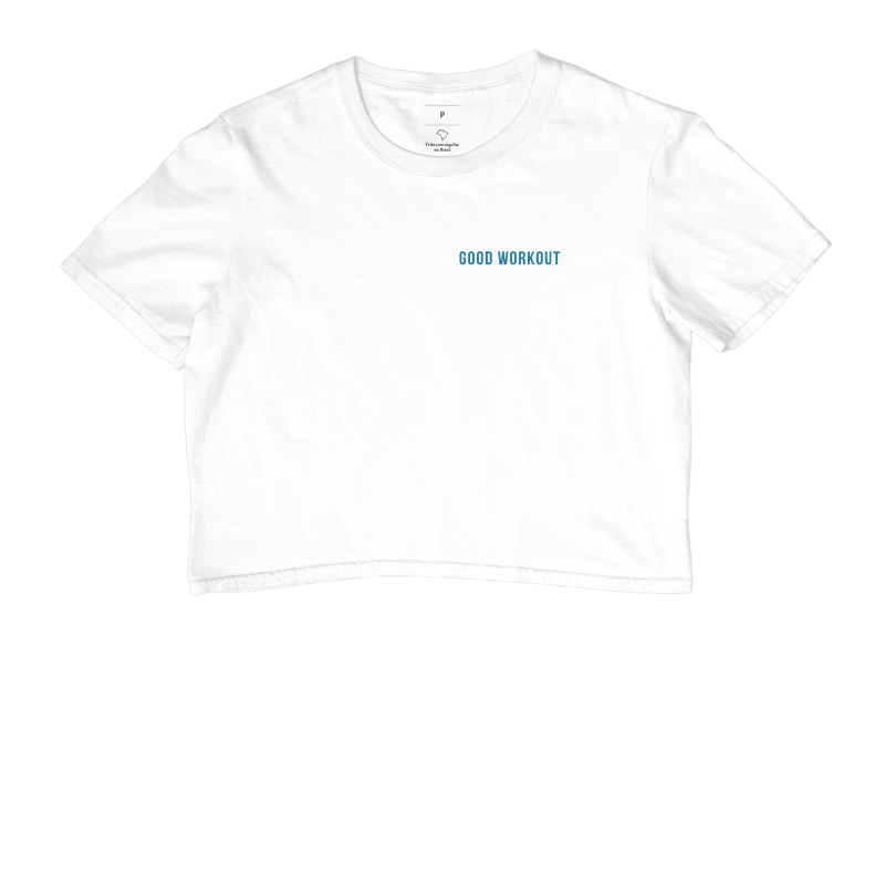 Cropped Good Workout Logo Pequena Azul