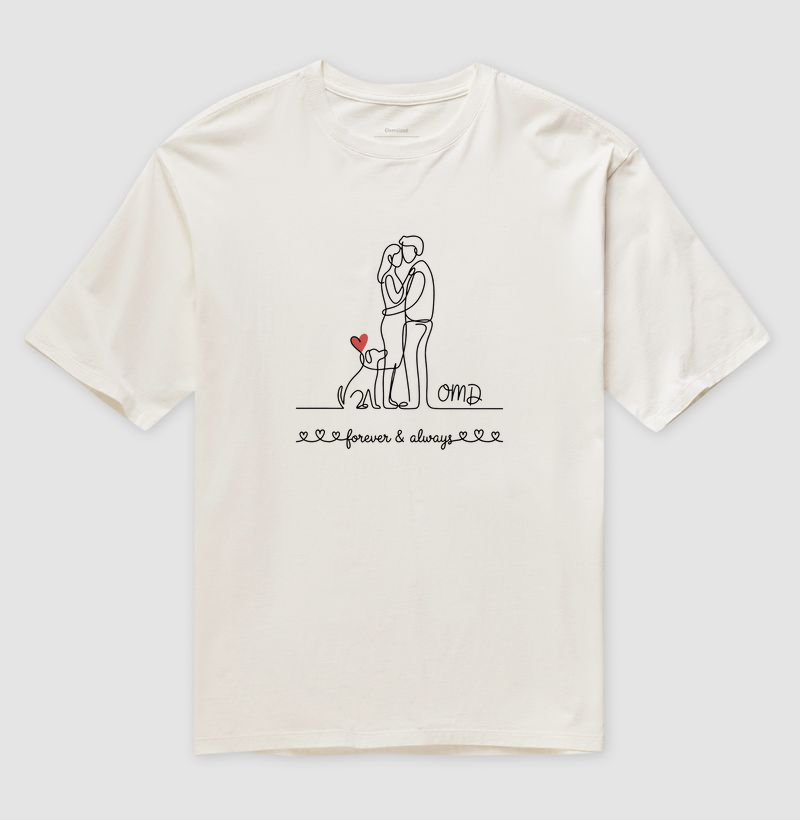 Camiseta Oversized Forever & Always - Casal + Dog