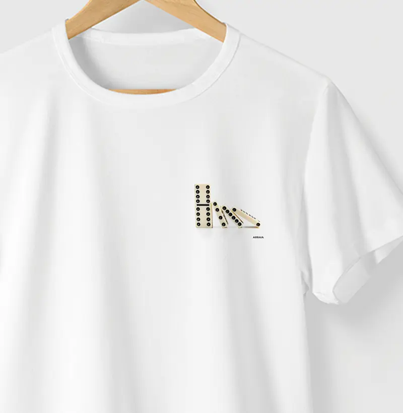 Camiseta DOMINÓS - BRANCA - (100% Algodão)