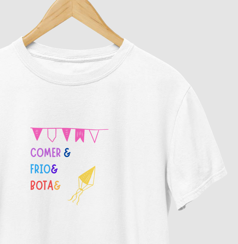 Camiseta festa junina | Comer & frio & bota | Personalizado