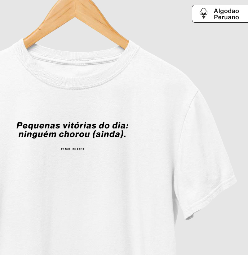 Pequenas vitórias do dia: ninguém chorou (ainda).