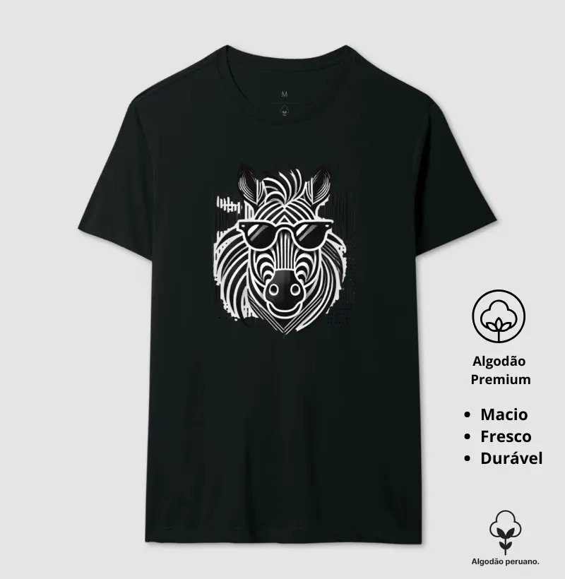 Camiseta Animalis Zebra com Estilosa 100% Algodão Peruano