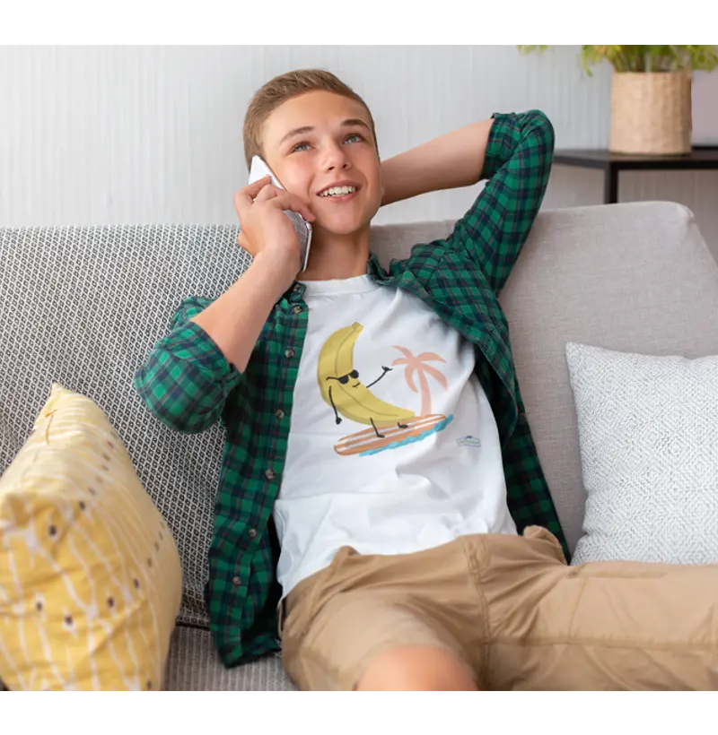 Camiseta 2 a 14 anos BANANINHA HANG LOOSE