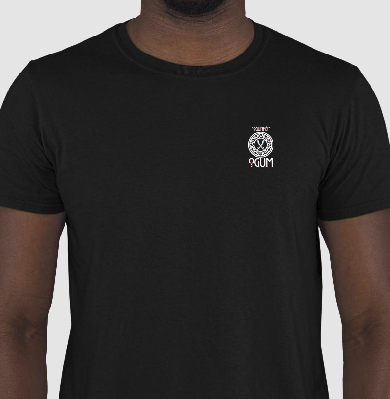 Camiseta Bls Ogunhê Ogum Sombreada Preta Masc.