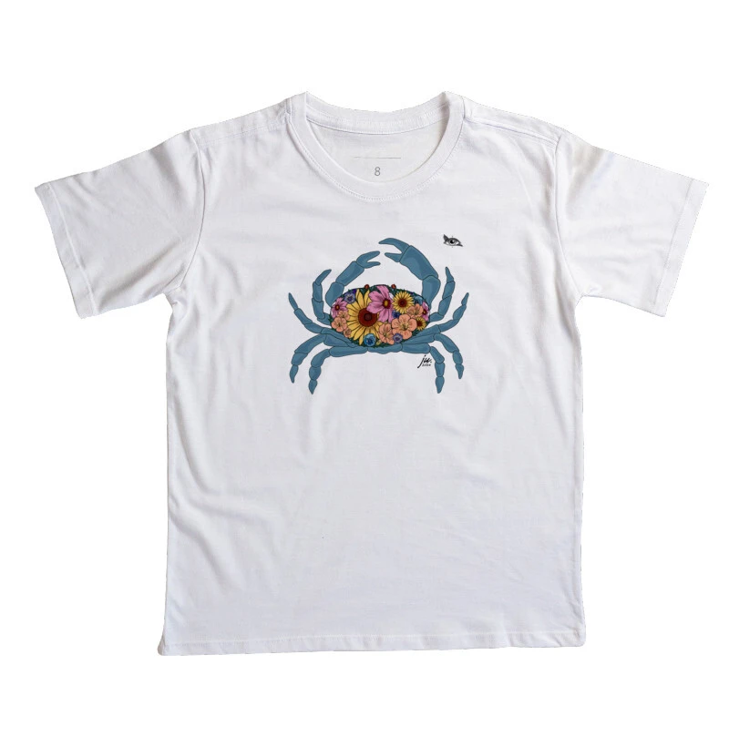 Camiseta Infantil - Carangueijo Florido