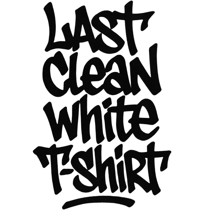 Last clean white T-shirt