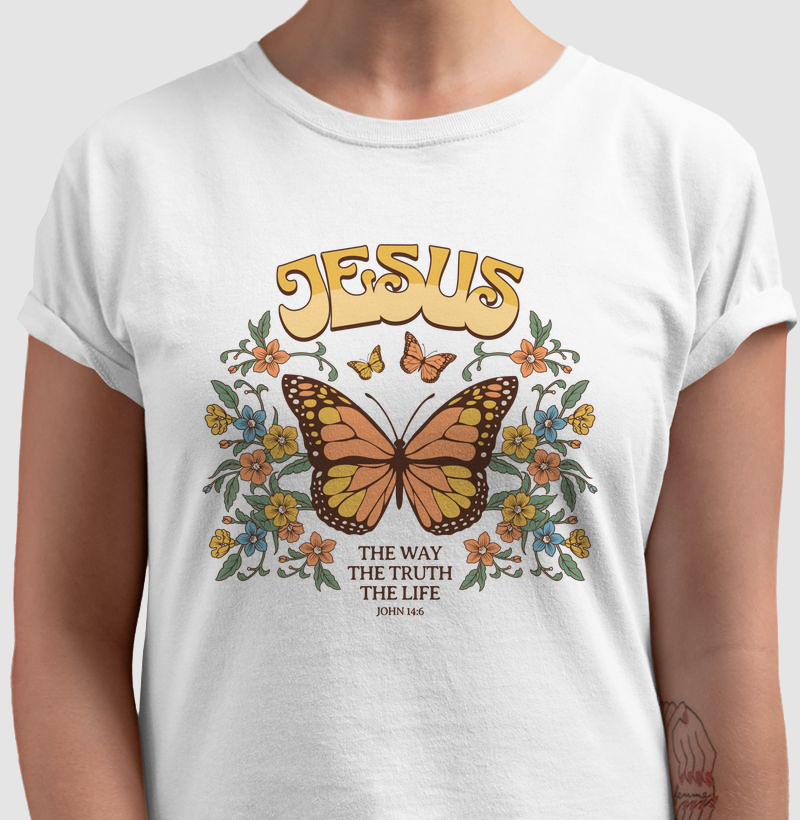 CAMISETA OVERSIZED - JESUS- O CAMINHO, A VERDADE, A VIDA