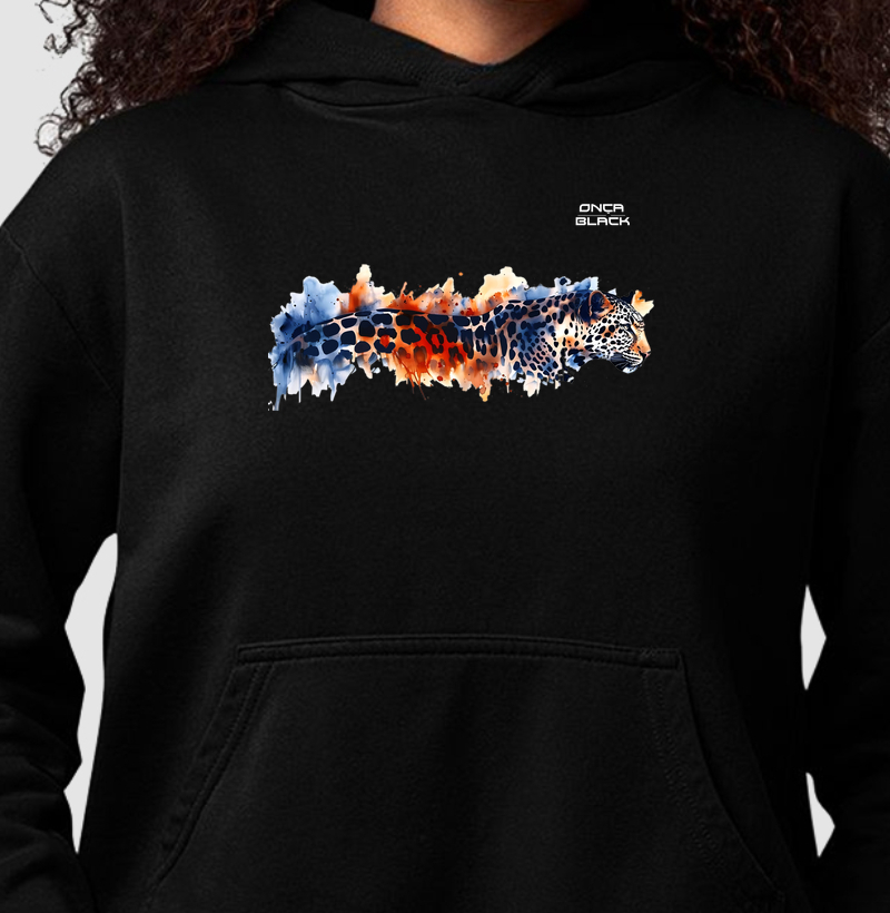 Hoodie Moletom - Onça Aquarela