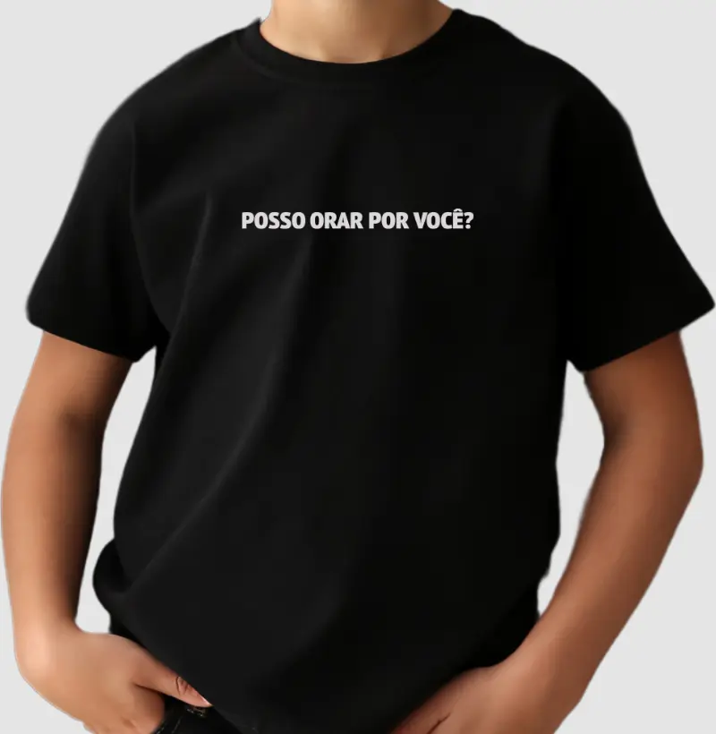 CAMISETA INFANTIL POSSO ORAR POR VOCÊ?