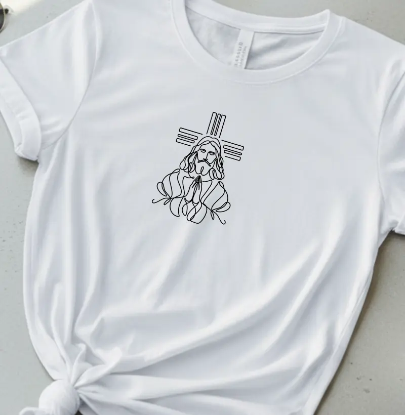 Camiseta Jesus em contorno