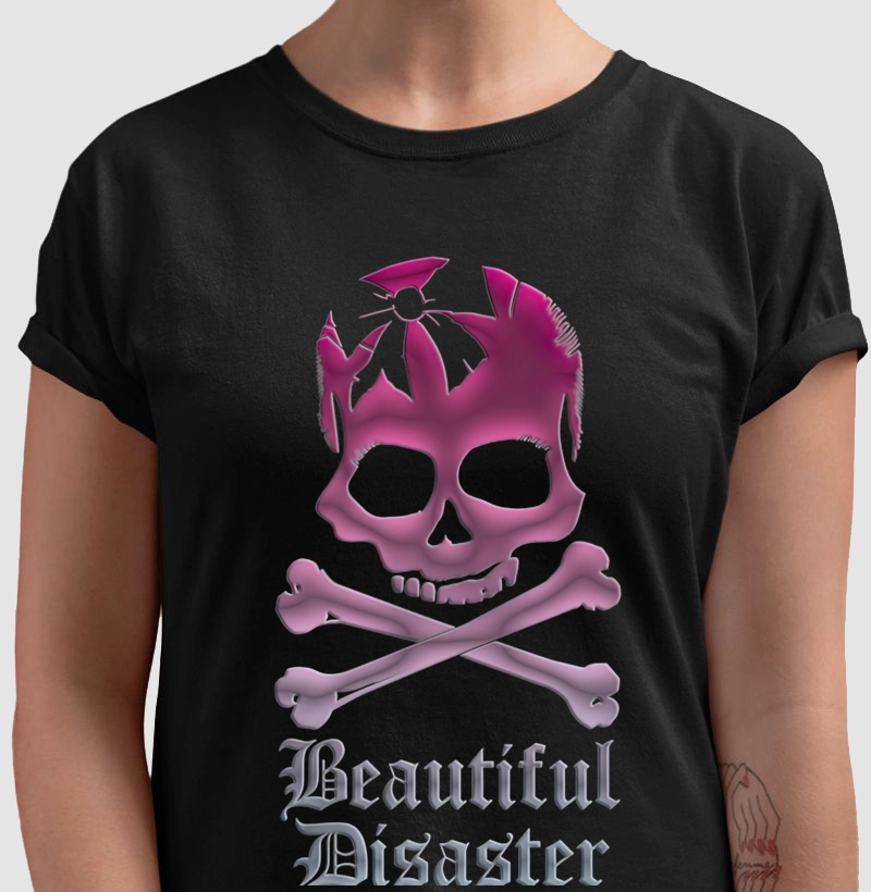 Beautiful disaster degrade rosa e cinza