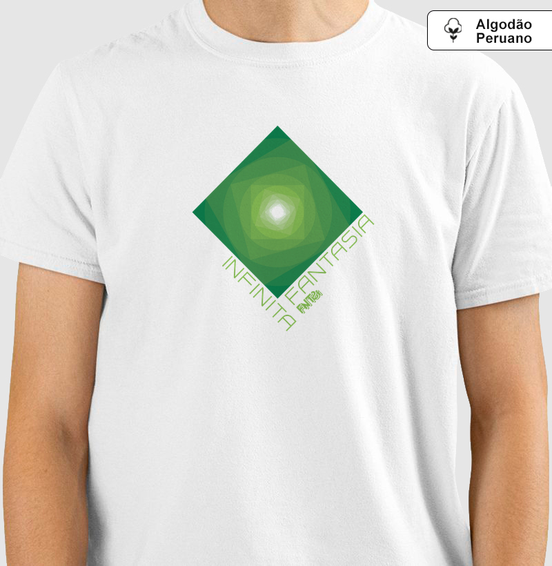 T-SHIRT "INFINITA FANTASIA" / VERDE - ESTAMPA MÉDIA (ALGODÃO PERUANO)