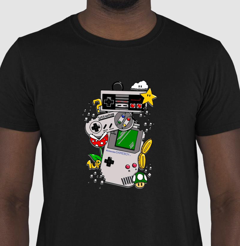 Camisa Nintendo jogos