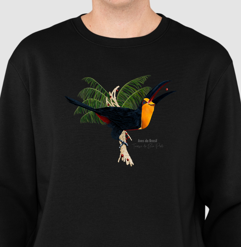 Aves do Brasil - Tucano de Bico Preto - Moletom