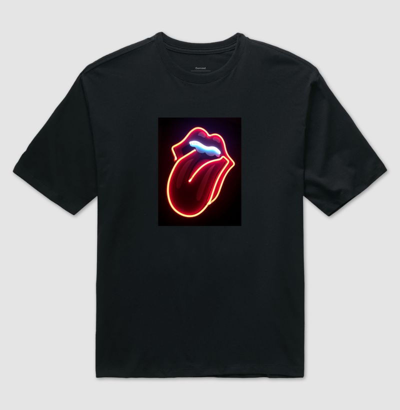 Língua e lábios neon