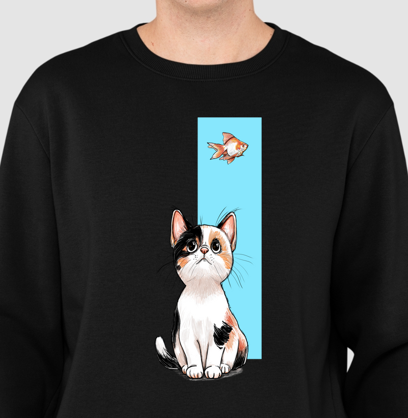 Suéter Moletom Gato de Olho no Peixe