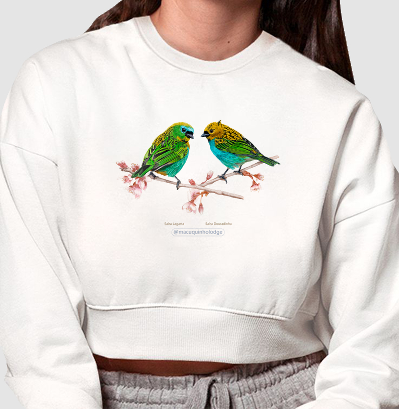 Colab Rev&Mac - Saíras Lagarta e Douradinha - Moletom Cropped