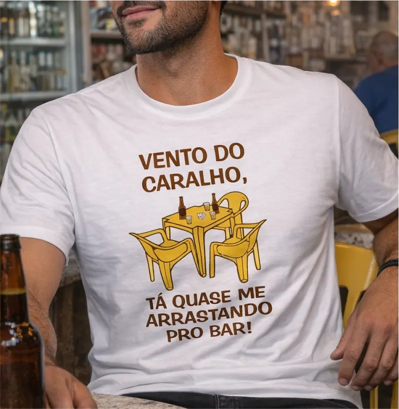 Vento quase me arrastando pro bar