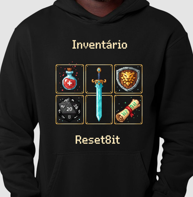 Hoodie Moletom Inventário Reset8Bit