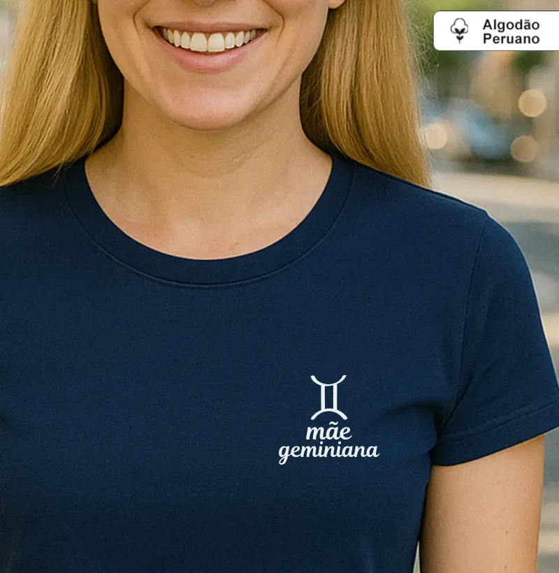 Mãe geminiana (signos) (minimalista) (algodão peruano)