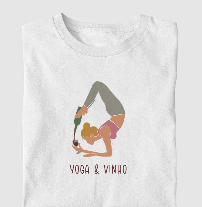 Camiseta Yoga e Vinho