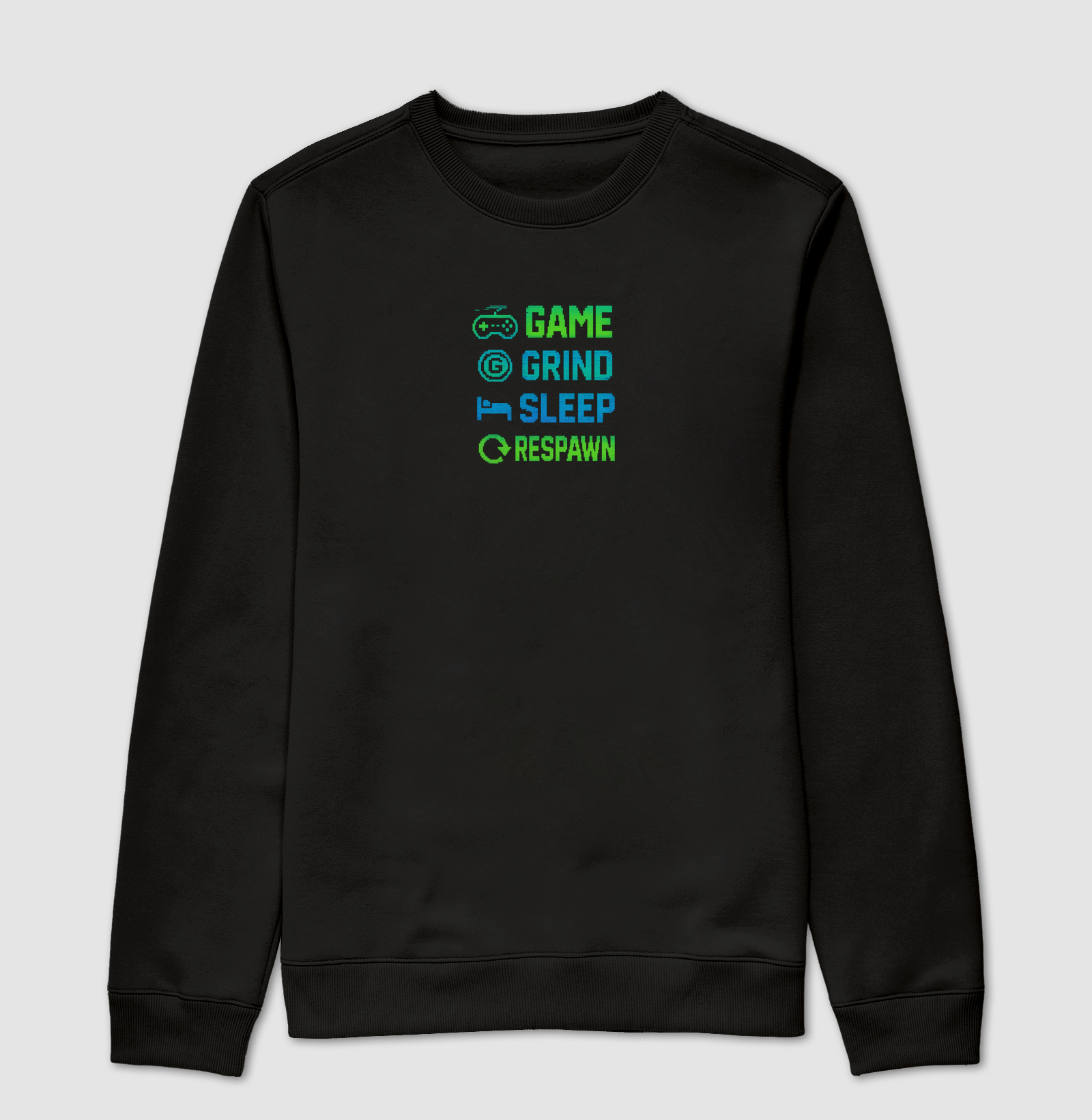 Camiseta Gamer Pixel "GAME GRIND SLEEP RESPAWN"